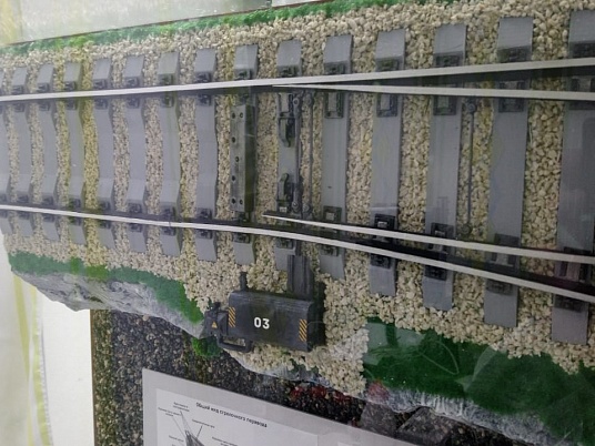 Действующий макет одиночного стрелочного перевода